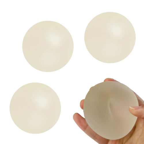 3Pcs White Sugar Ball 2.4" Slow Rise Squishy Stress Relief Balls Clear Malt Syrup Filled Moldable Relaxing Sensory Fidget Stress Toy Hand Exercise Balls Gift for Friends